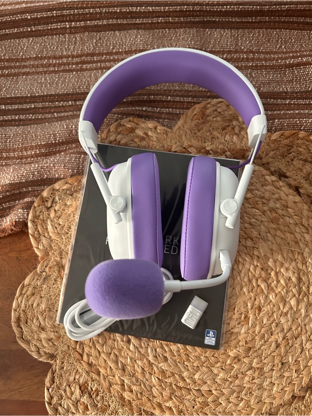 Razor Purple and White Over-Ear Gaming Headset with Microphone